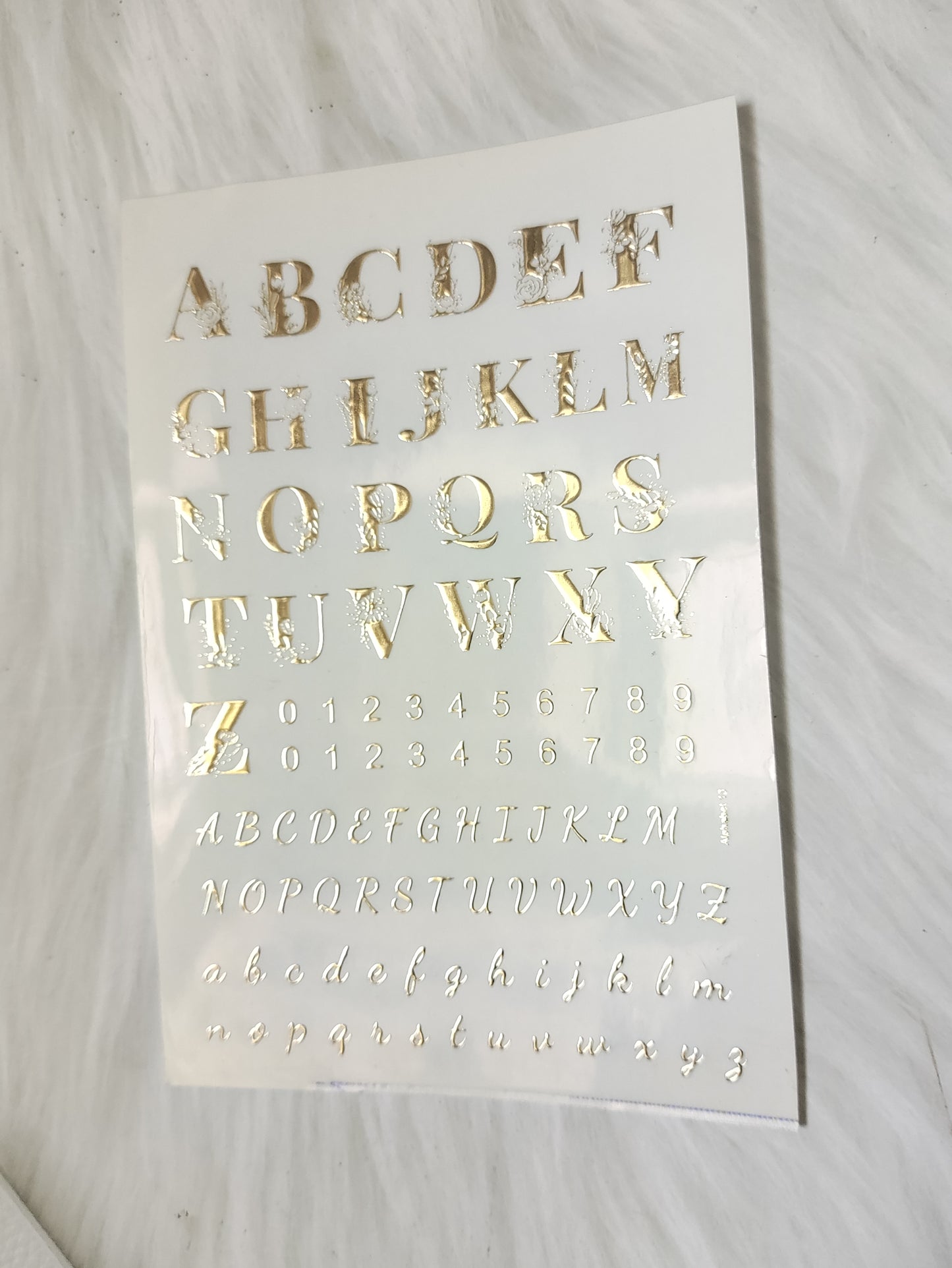 Alphabet Embossed Sticker Sheet A6 - D88
