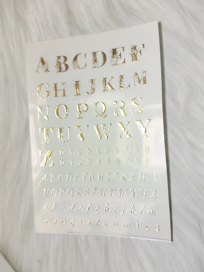 Alphabet Embossed Sticker Sheet A6 - D88