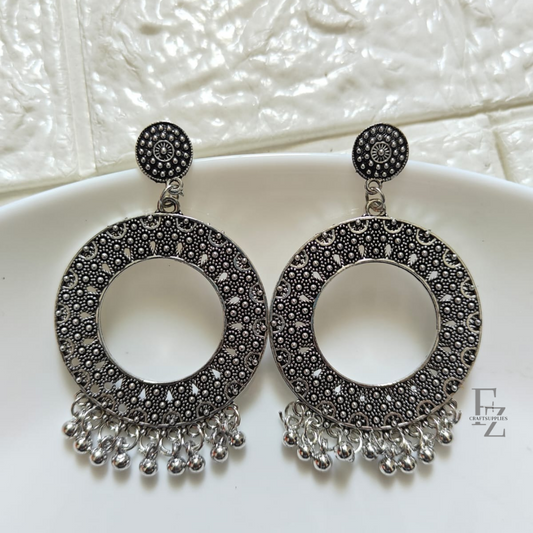 Round Silver Jhumka Base - D4