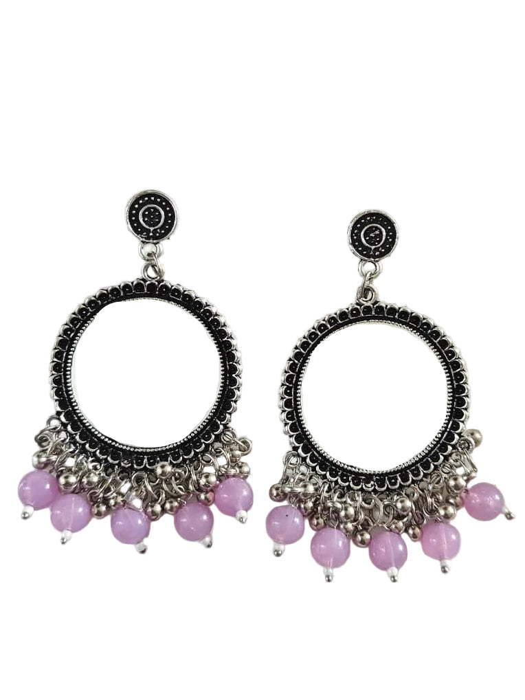 Round Lavender Beaded Jhumka Base