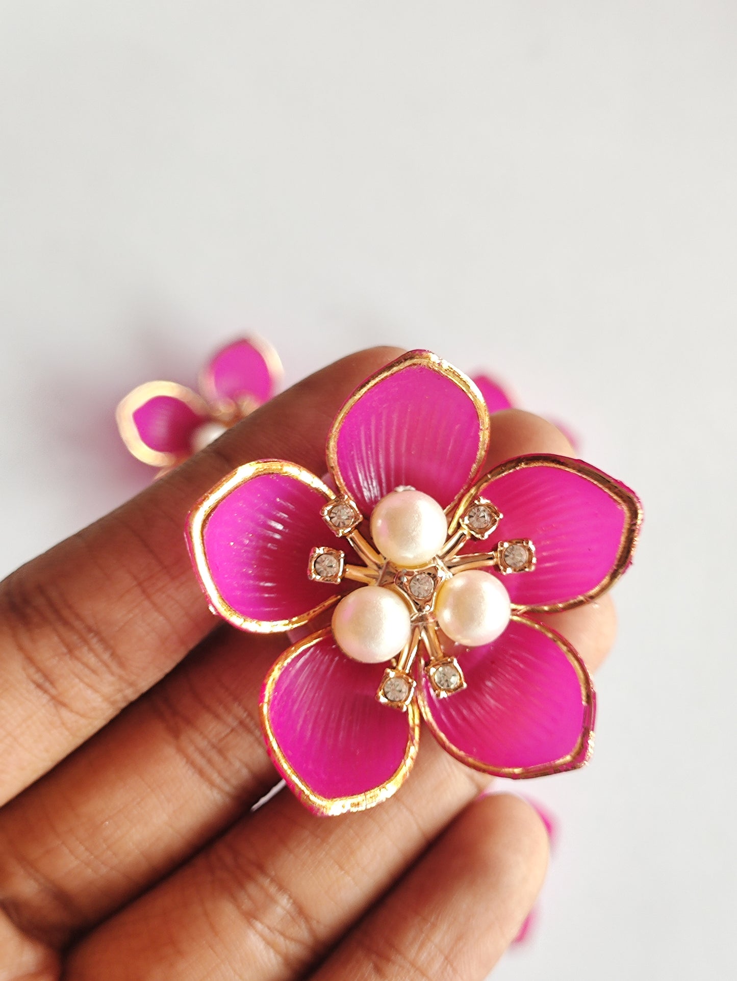 Ready Acrylic Flower Rani Pink - Pack of 5