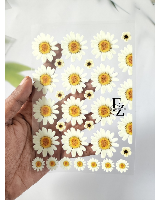 Half White Daisy Peel off Sticker