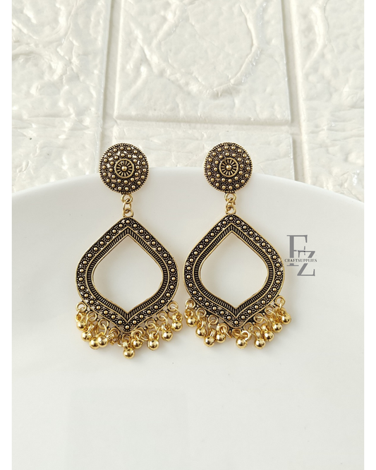 Gold Petal Jhumka Base - 1 Pair