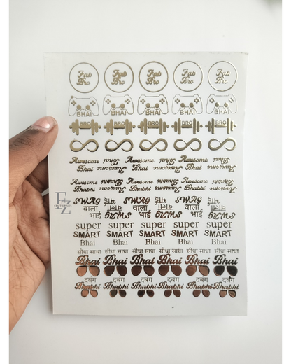 Rakhi Gold Embossed Sticker Sheet A6 - D93