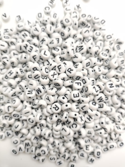 Alphabet Black&White Beads - 20g