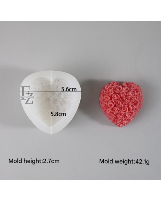 Mini Heart Rose Candle Mould