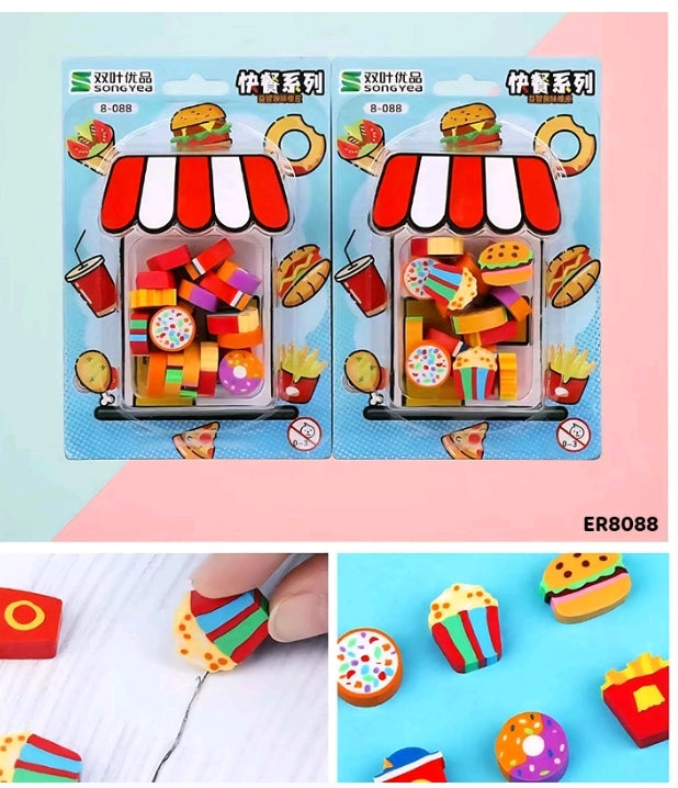 Small Food Erasers - 1 Pack