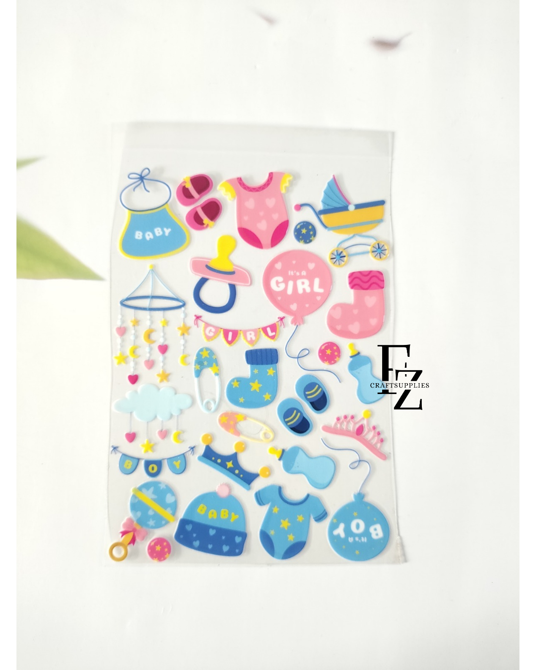 Girl & Boy Baby Peel off Sticker