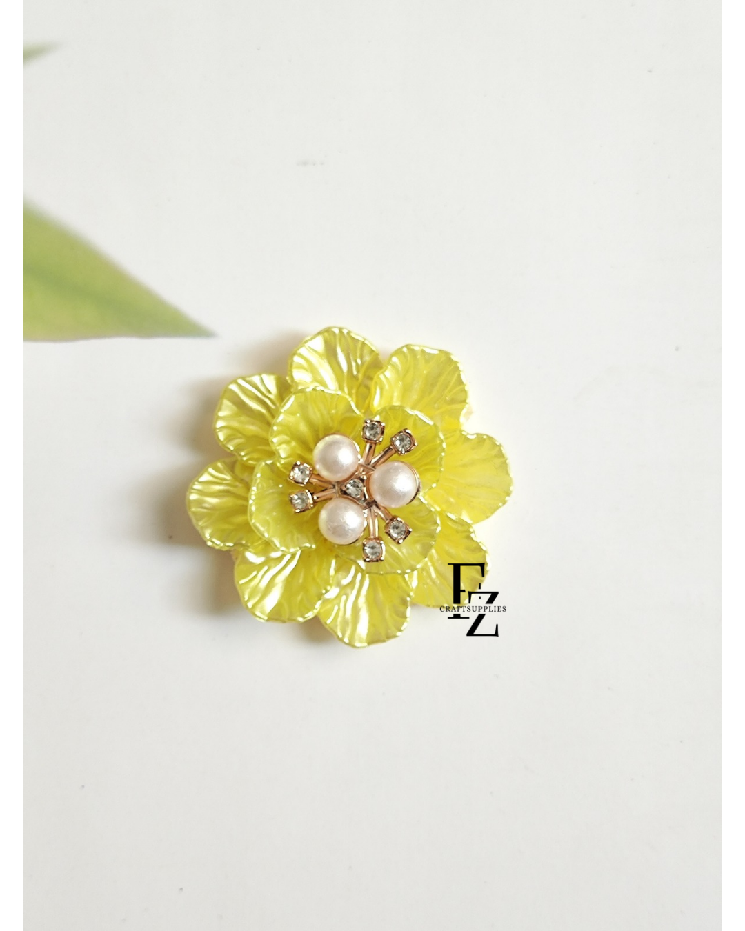 Acrylic Petal Flowers Yellow - 1 Piece