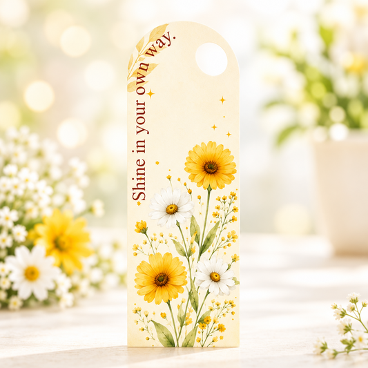 Yellow & White Daisy Floral Bouquet Flower Card - 5 pieces pack