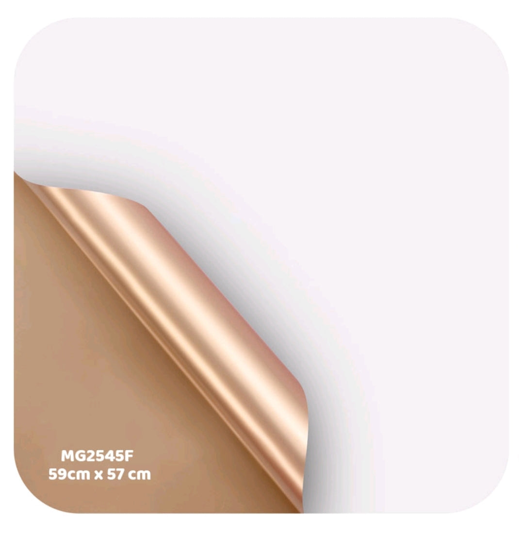 White & Gold Bouquet Wrapping Sheet - 5 sheets