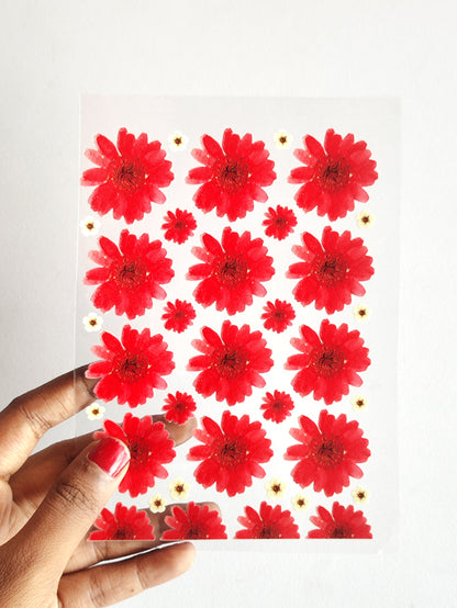 Red Daisy UV DTF Stickers - D86