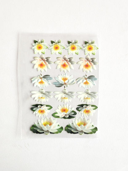 UV DTF Stickers White Flower - D67