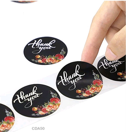 Thank you Sticker Roll - Black