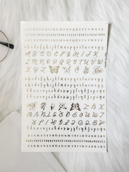 Alphabet Embossed Sticker Sheet A5 - D81
