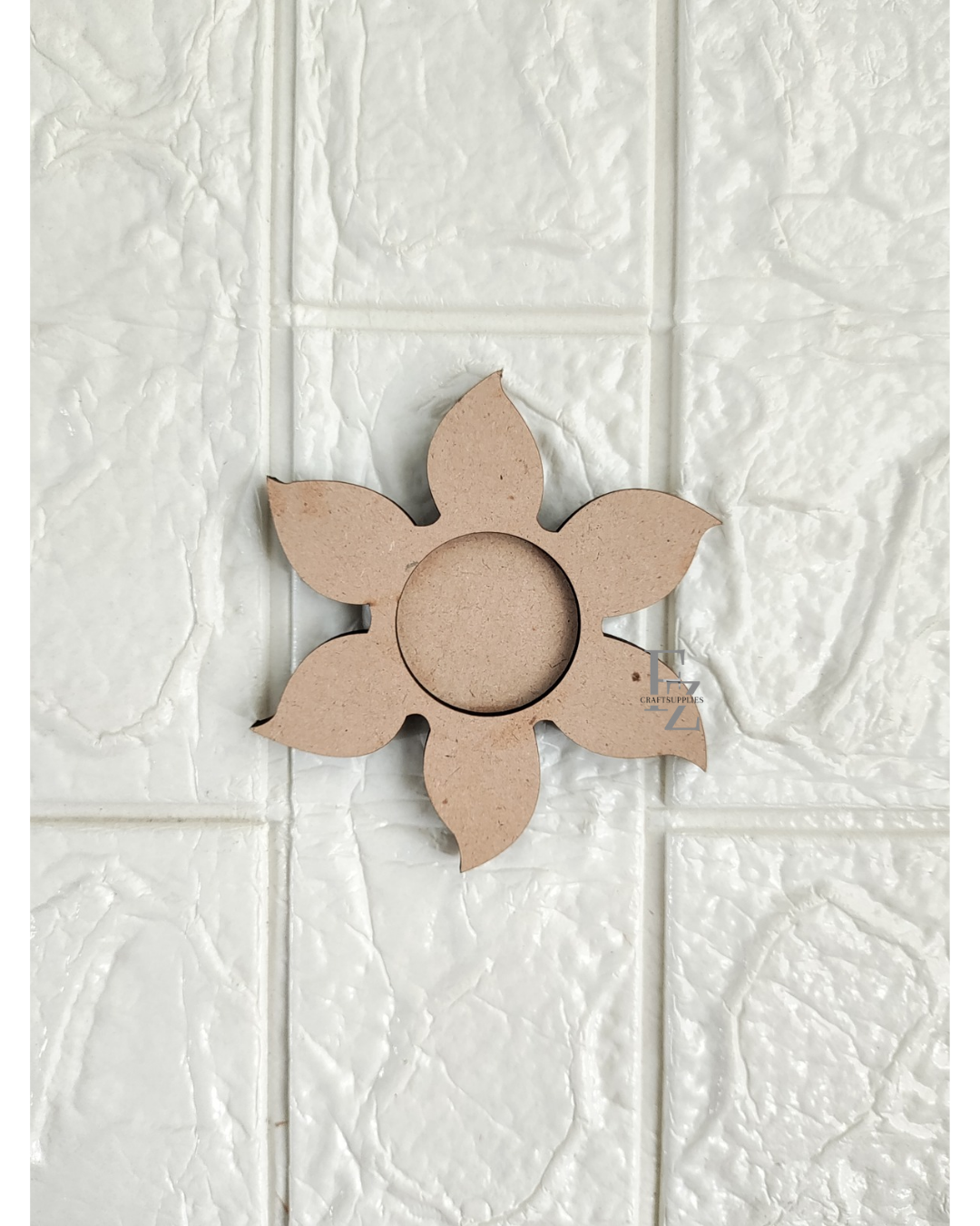 6 Side Flower Mdf Tea Light Holder