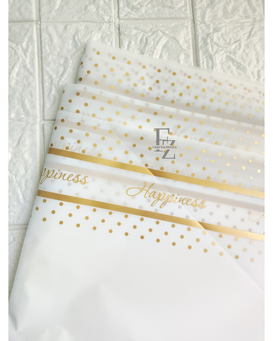 Happiness Half White Bouquet Wrapping Sheet - 5 Sheets