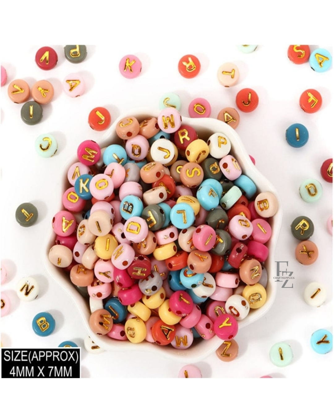 Multi Color Alphabet Beads - 20g
