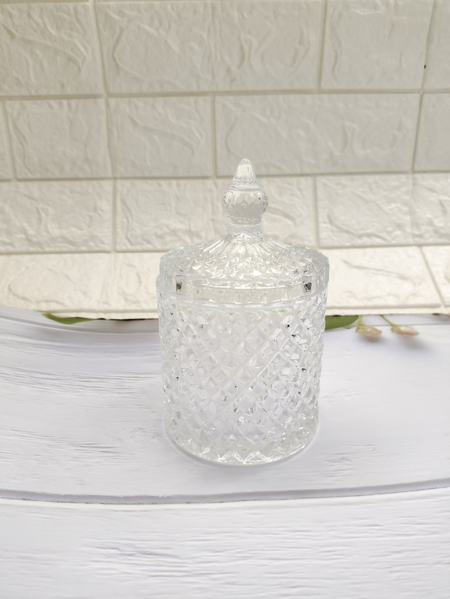 Diamond Candle Glass Jar -  Big