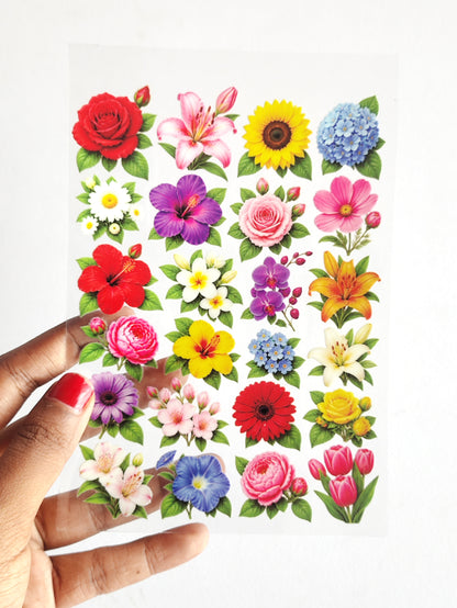 Mix Flowers UV DTF Stickers - D98