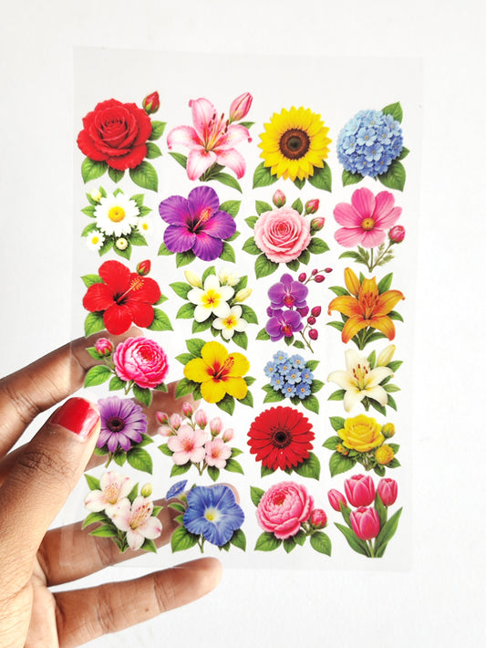 Mix Flowers UV DTF Stickers - D98