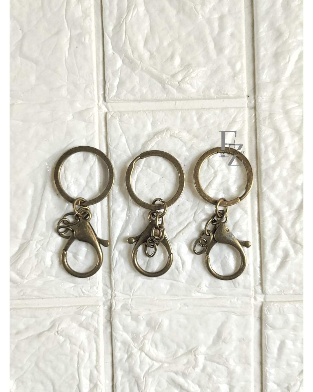 Keychain with Lobster Hooks Bronze - 3 pcs