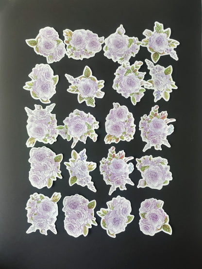 Lavender Flower Paper Cutouts - 20 Pieces