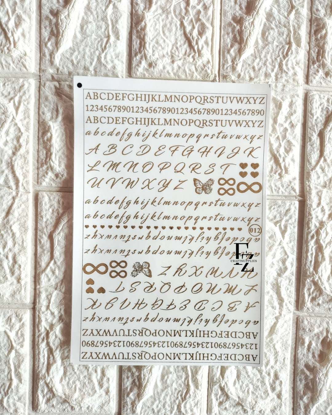 Alphabet Embossed sticker sheet A5