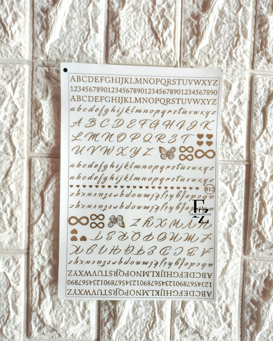 Alphabet Embossed sticker sheet A5
