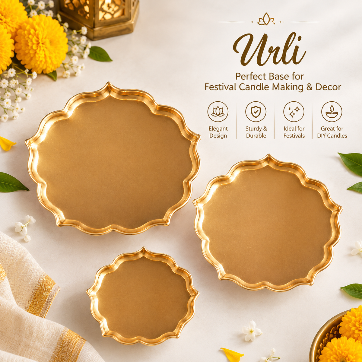 Decorative Flower Urlis - Set of 3
