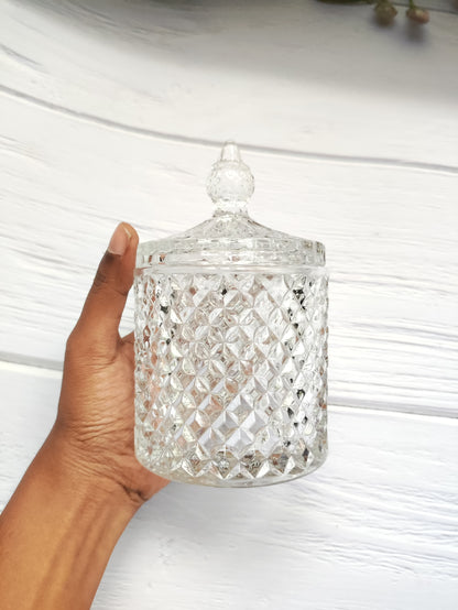 Diamond Candle Glass Jar -  Big