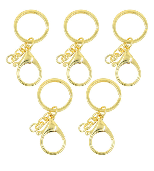 Keychain with Lobster Hooks 5pcs - Gold