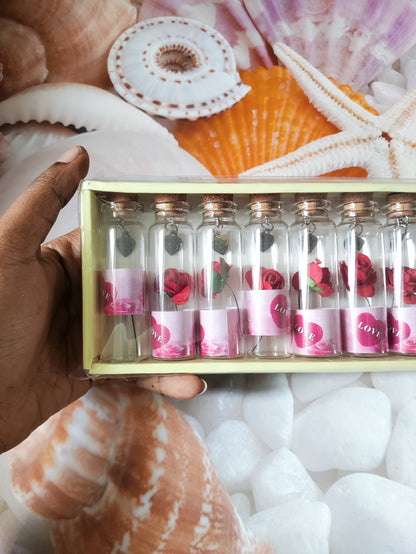 Red Rose Message Bottles