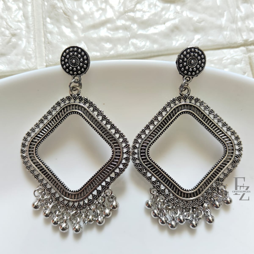 Rhombus Silver Jhumka Base