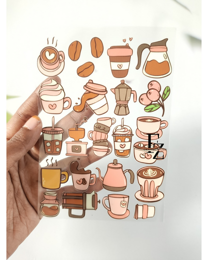 Coffee Peel off Sticker - D5