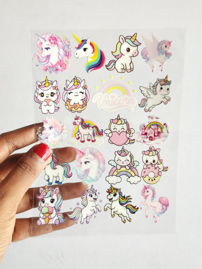 Unicorn UV DTF Stickers - D72