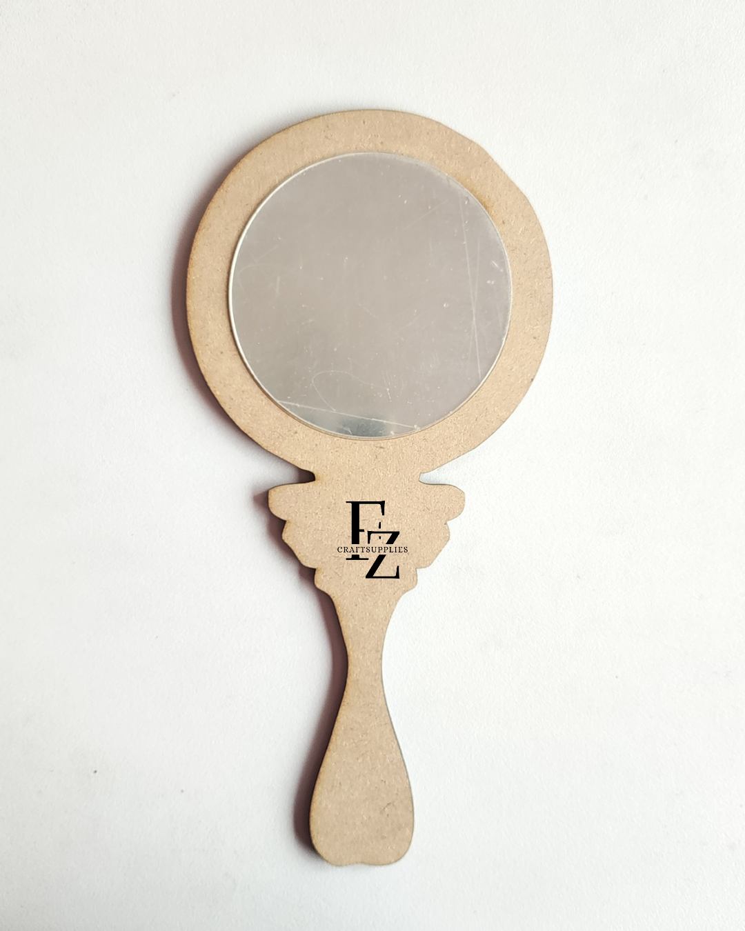 Round Hand Mirror Mdf with Silver Acrylic