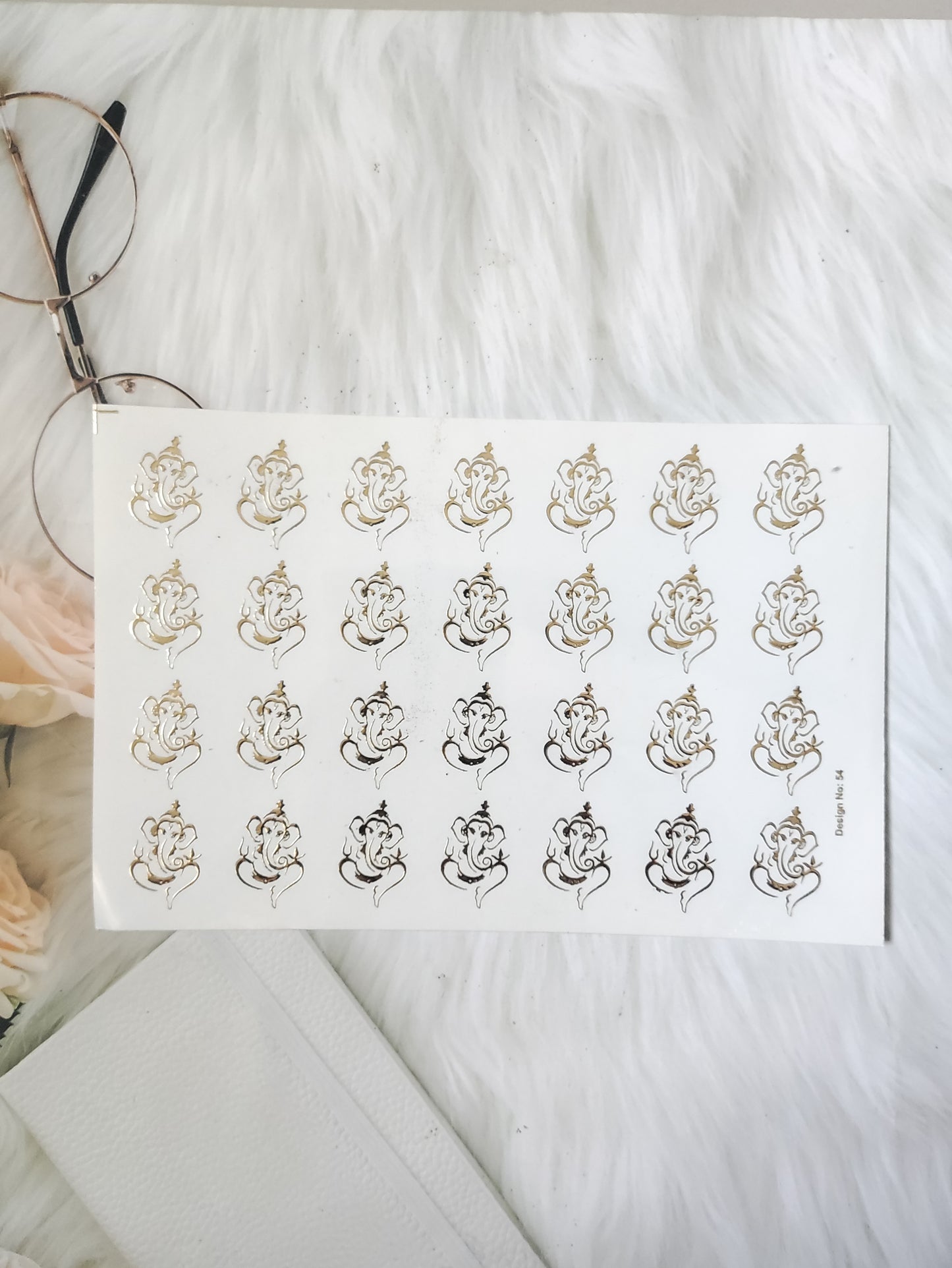 Ganeshji Embossed Sticker Sheet A5 - D88