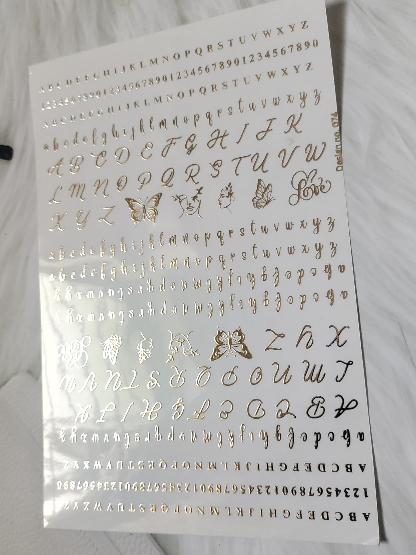 Alphabet Embossed Sticker Sheet A5 - D81
