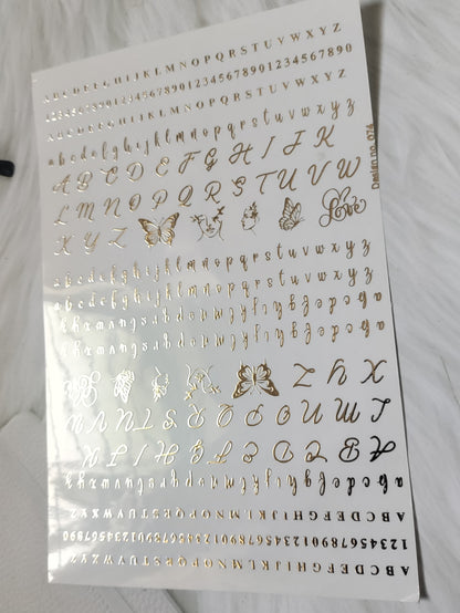 Alphabet Embossed Sticker Sheet A5 - D81