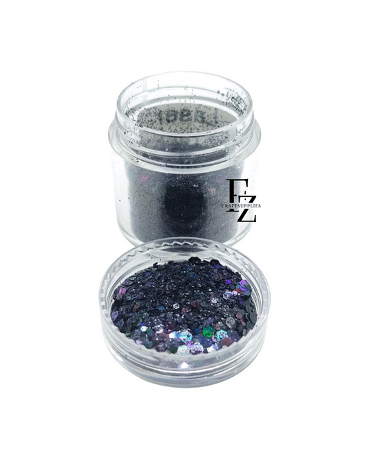 Black Glitter Chunks - 10g