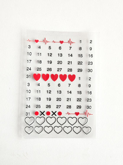 Calendar UV DTF Stickers - D97