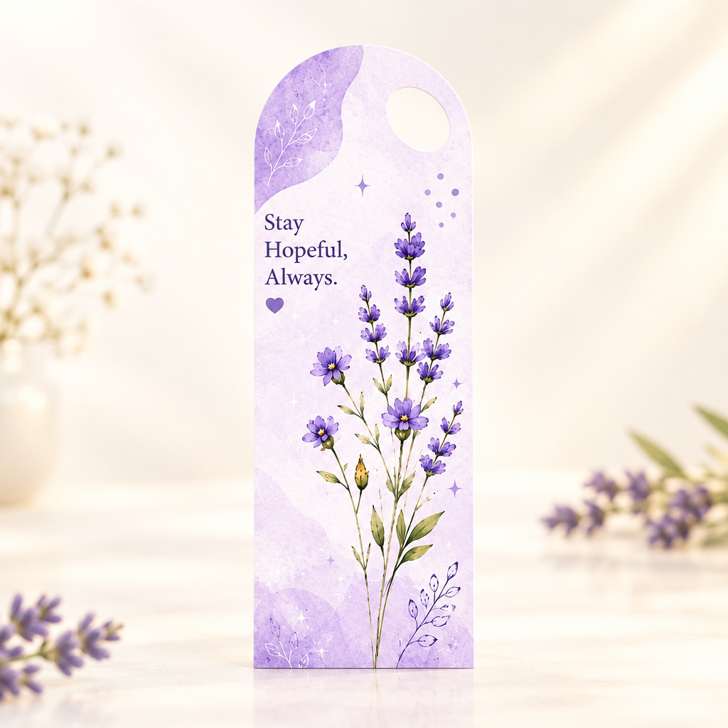 Lavender Floral Bouquet Flower Card - 5 pieces pack