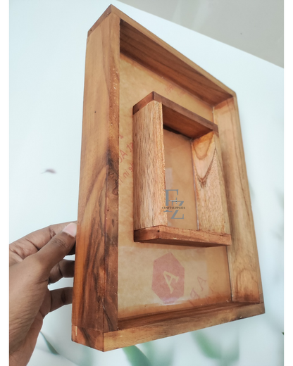 Double Box Teakwood Floating Frame - 9*12 Inches