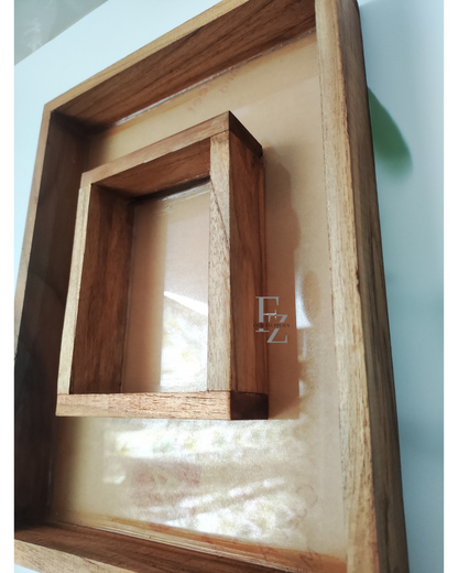 Double Box Teakwood Floating Frame - 9*12 Inches