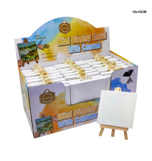 Mini Canvas with Wooden Easel Stand - 10x10cm