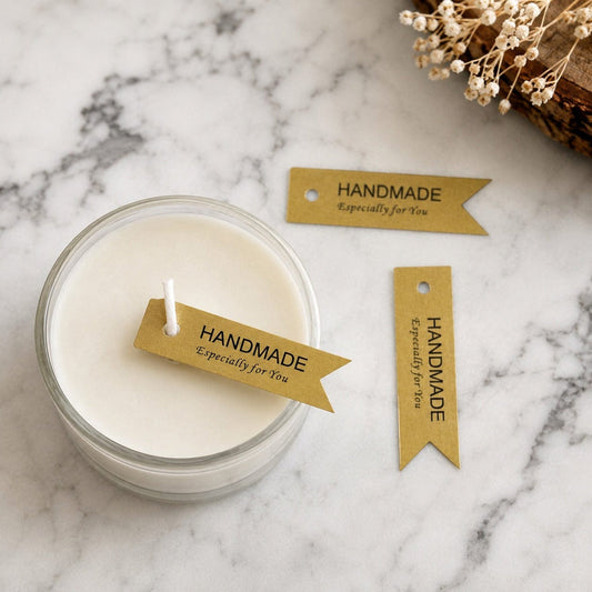 Handmade - Especially for you Gold Ribbon Tag for Candles - Small