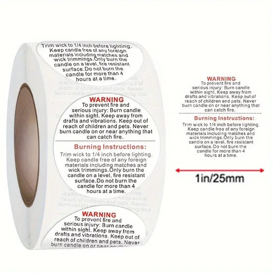 Warning Stickers for Candle