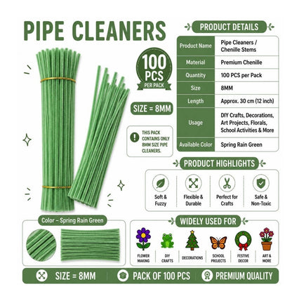 Pipe Cleaner 8MM - Spring Rain Green