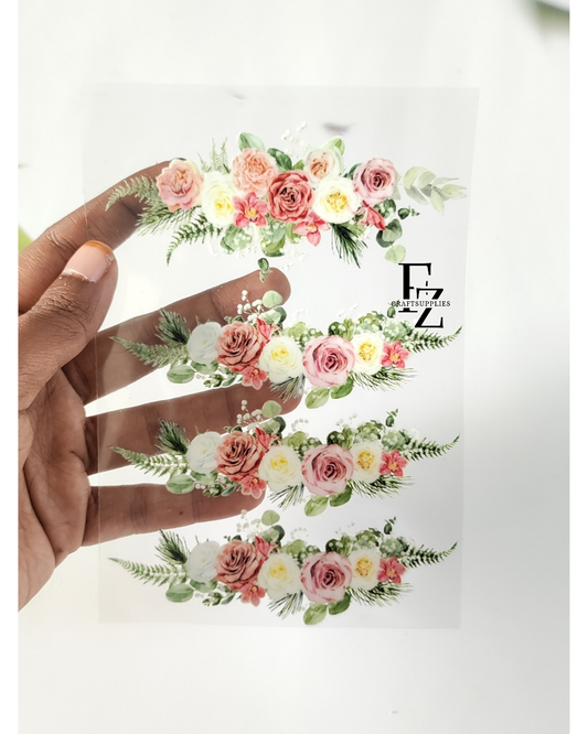 Flower Bunch design Peel off Sticker